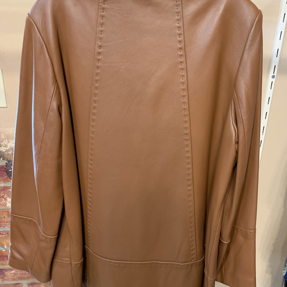 ☀️Brown Leather Coat☀️ NWT - Picture 7 of 11